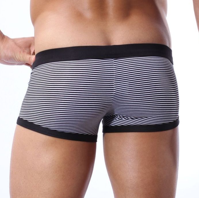 メンズ 下着  細密ボーダー柄デザイン快適フィットボクサーパンツ