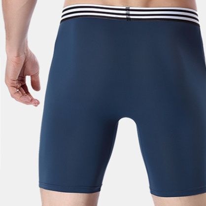 メンズ 下着  ストライプウエスト ロング丈 ボクサーパンツ