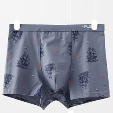メンズ下着帆船柄抗菌防臭柔らか綿素材ボクサーパンツ