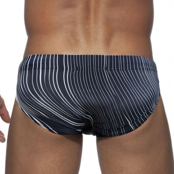 メンズ下着縦縞柄ローライズビキニブリーフ