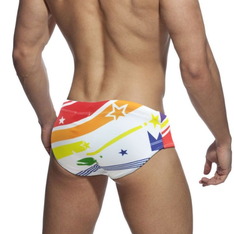 メンズ下着マルチカラー(星柄)デザイン柔軟素材ローライズビキニパンツ