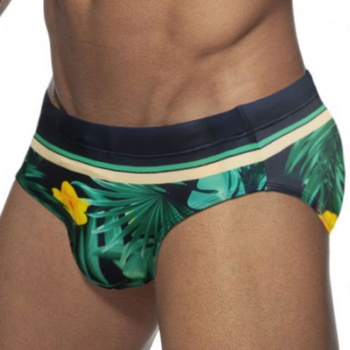 メンズ下着南国トロピカル柄ローライズビキニパンツ