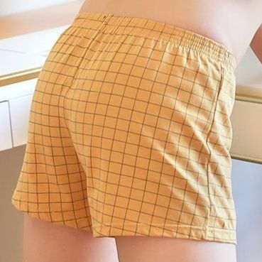 メンズ下着格子柄チェック柄ゆったりトランクスパンツ