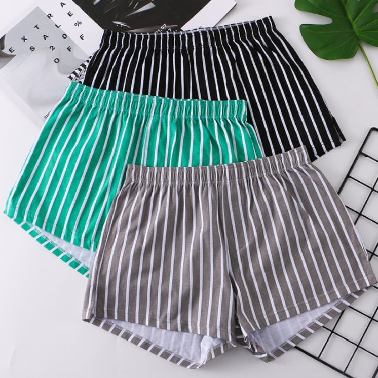 メンズ下着爽やか縦縞柄ゆったりトランクスパンツ