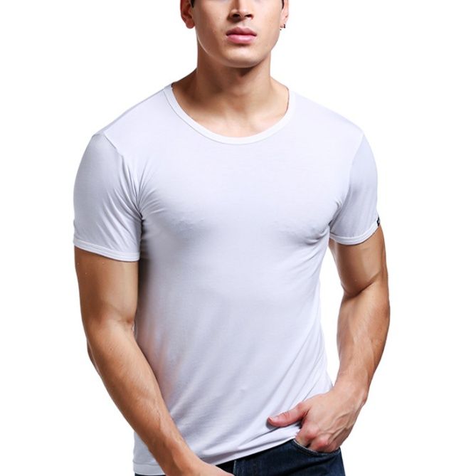 メンズ下着丸首半袖インナーシャツ無地ベーシック
