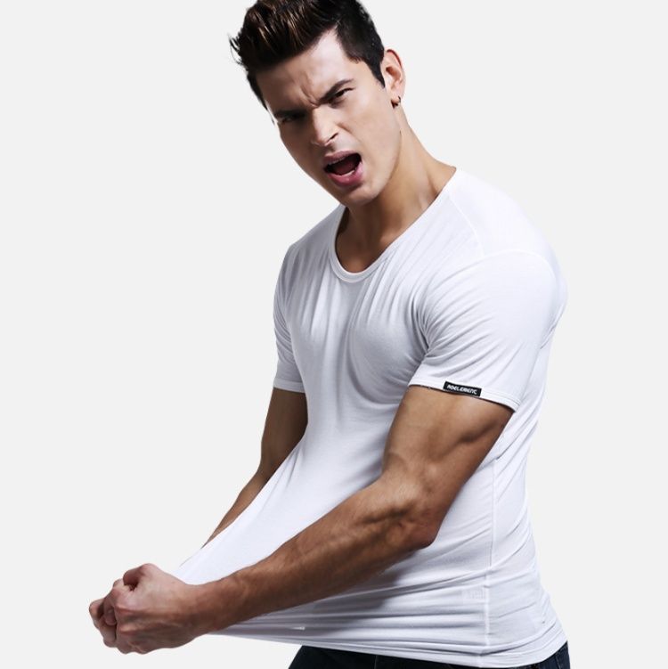 メンズ下着丸首半袖インナーシャツ無地ベーシック