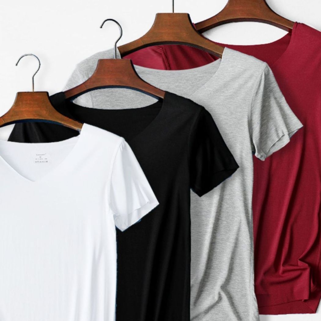 メンズ下着深めブイネック半袖インナーシャツ