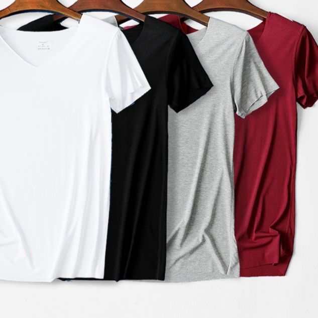 メンズ下着深めブイネック半袖インナーシャツ