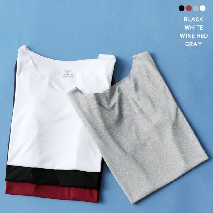 メンズ下着深めブイネック半袖インナーシャツ