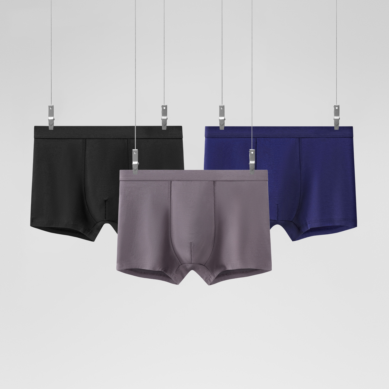 メンズ 下着  抗菌消臭簡約版型純綿貼身ボクサー短パン