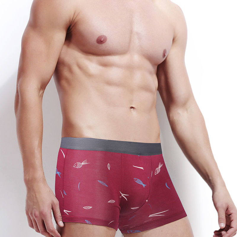 メンズ 下着  羽根モチーフ総柄プリントボクサーパンツ