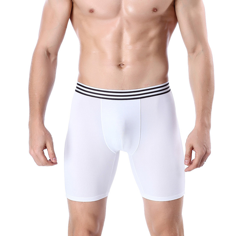 メンズ 下着  ストライプウエスト ロング丈 ボクサーパンツ