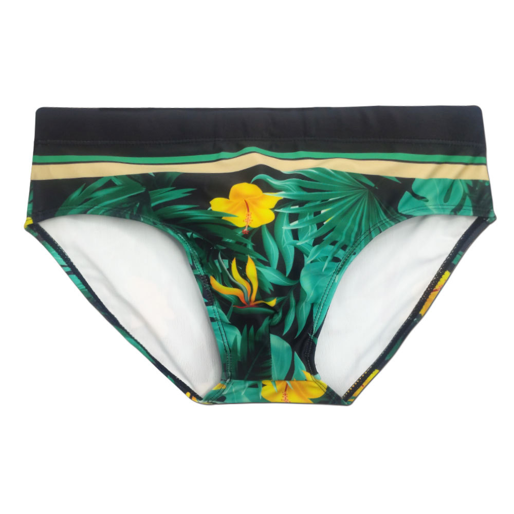 メンズ下着南国トロピカル柄ローライズビキニパンツ