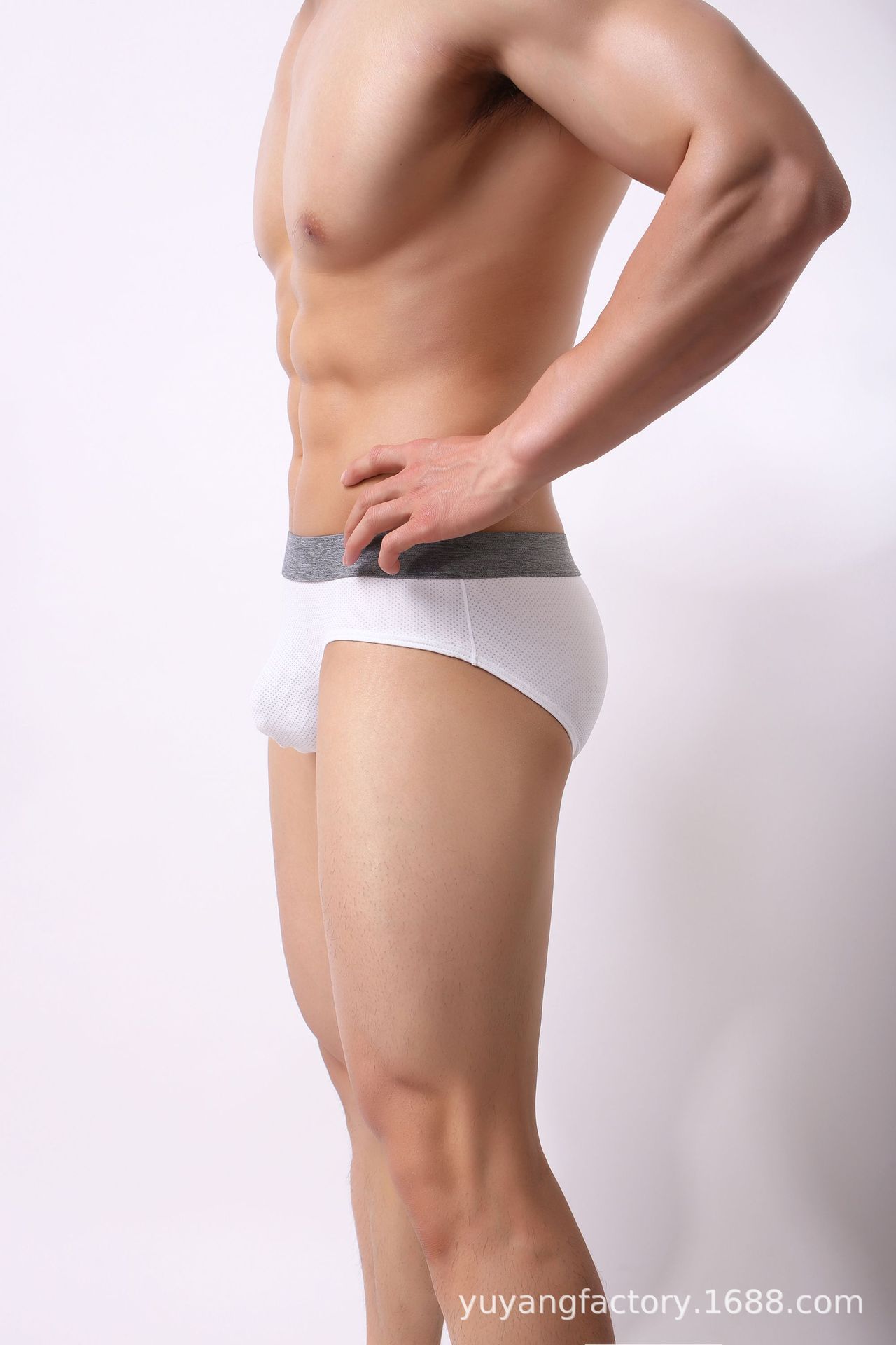 メンズ 下着  通気性抜群メッシュ素材バイカラーローライズビキニパンツ