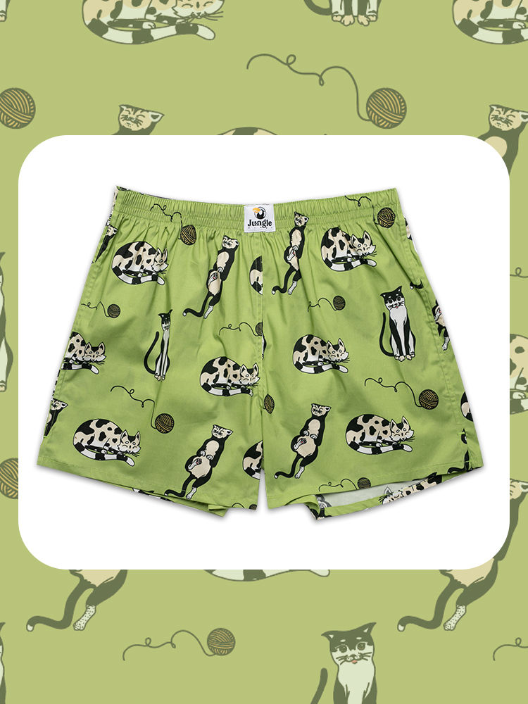 下着 メンズ ねこ模様ゆったりブリーフパンツ