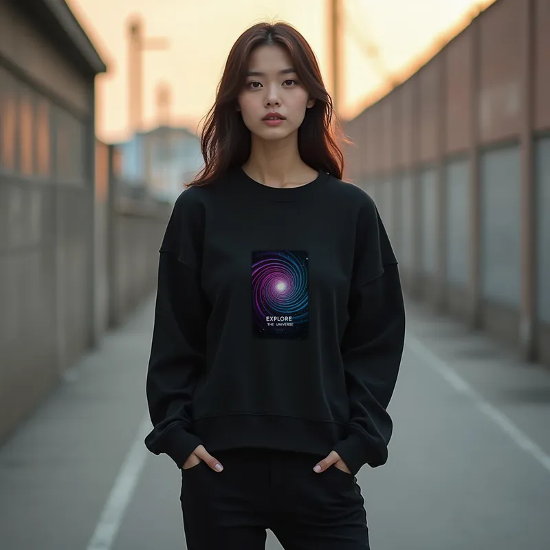 【ユニセックストレーナー】宇宙渦巻きプリントトレーナー