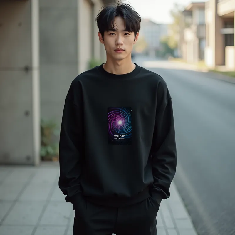 【ユニセックストレーナー】宇宙渦巻きプリントトレーナー