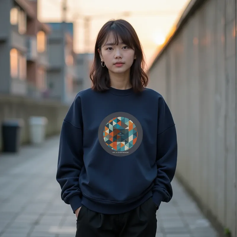 【ユニセックストレーナー】幾何学アートスウェット