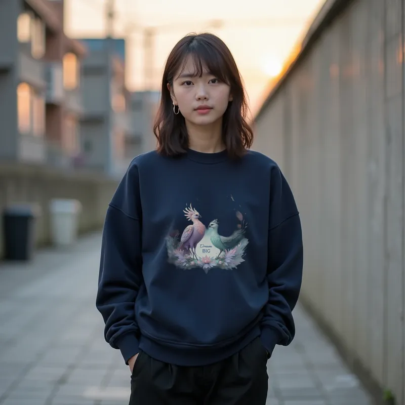 【ユニセックストレーナー】幻想的な鳥モチーフトレーナー
