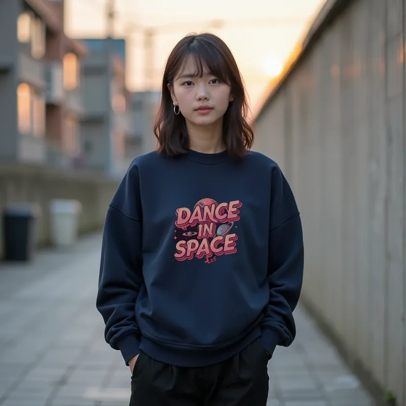 【ユニセックストレーナー】宇宙でダンス ゆったりトレーナー