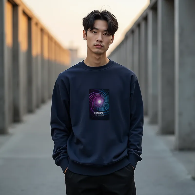 【ユニセックストレーナー】宇宙渦巻きプリントトレーナー