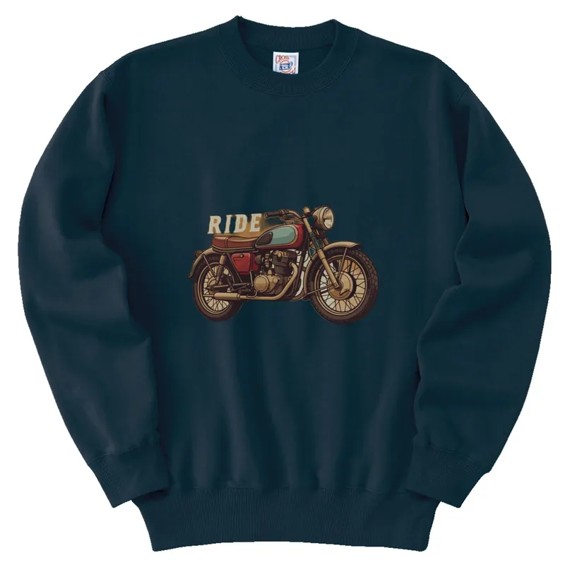 【ユニセックストレーナー】レトロバイクプリントトレーナー