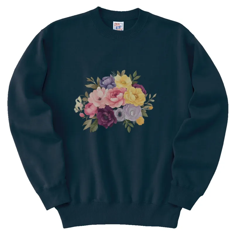 【ユニセックストレーナー】花束刺繍トレーナー