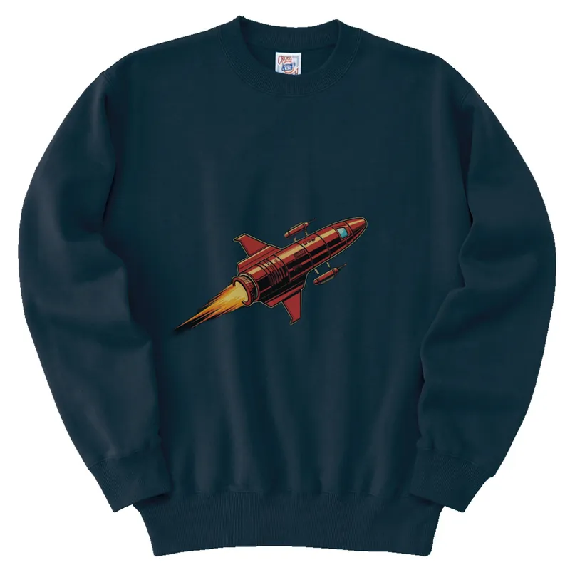 【ユニセックストレーナー】ロケット刺繍スタイリッシュトレーナー