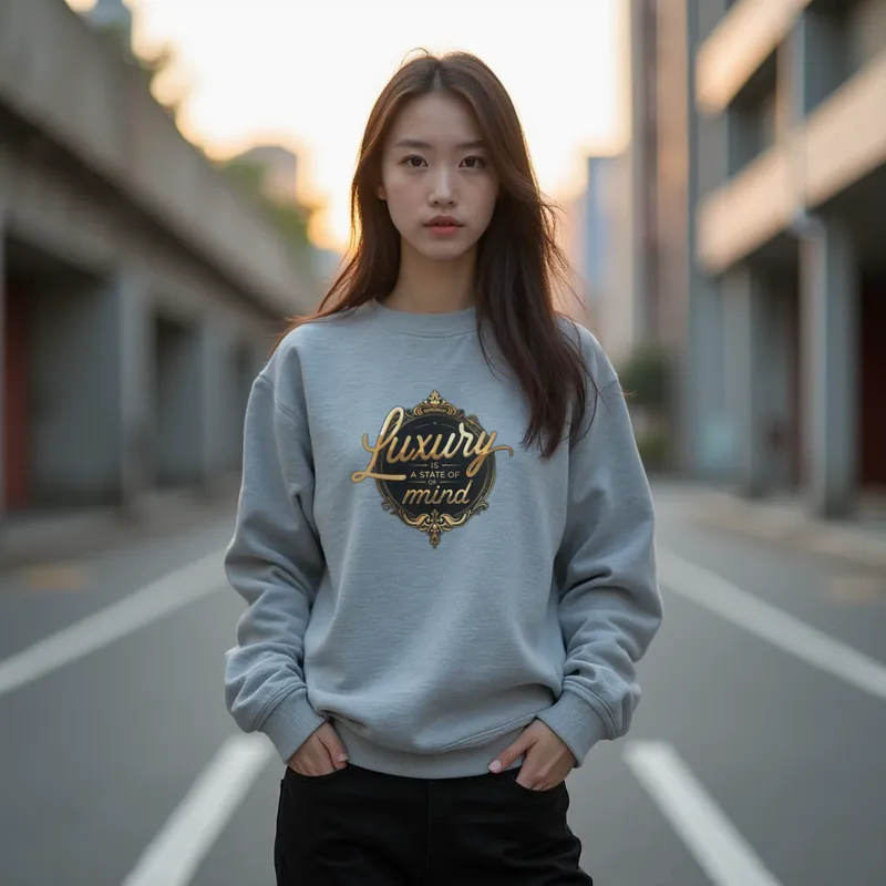 【ユニセックストレーナー】優美な装飾刺繍トレーナー