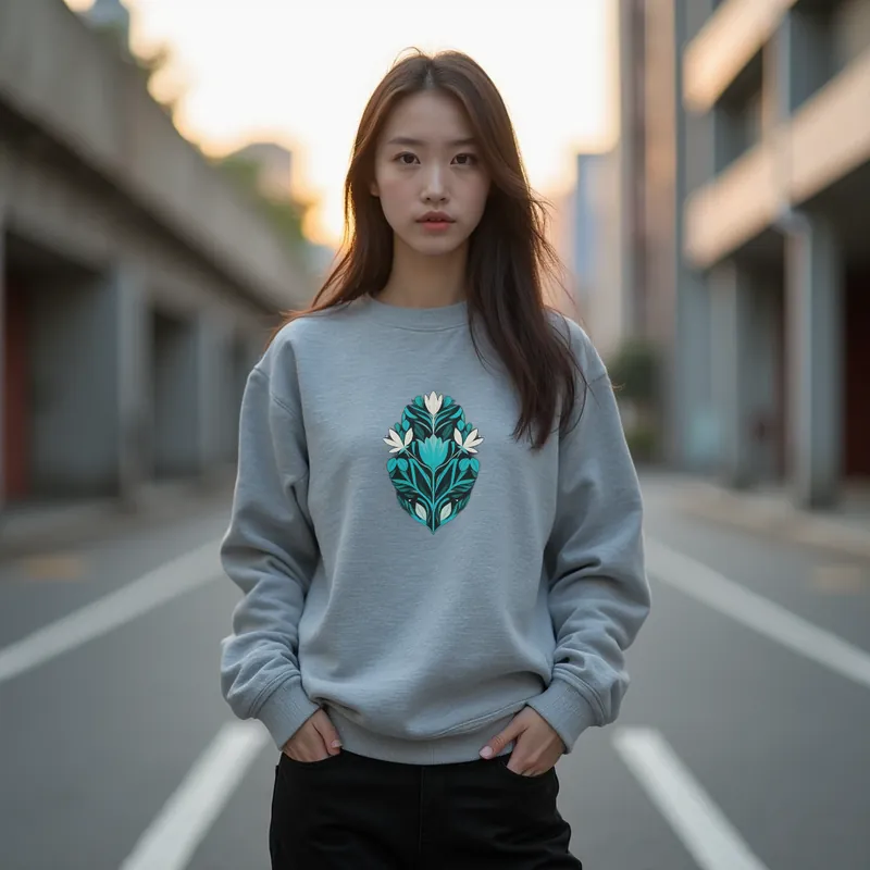 【ユニセックストレーナー】花束刺繍デザイントレーナー