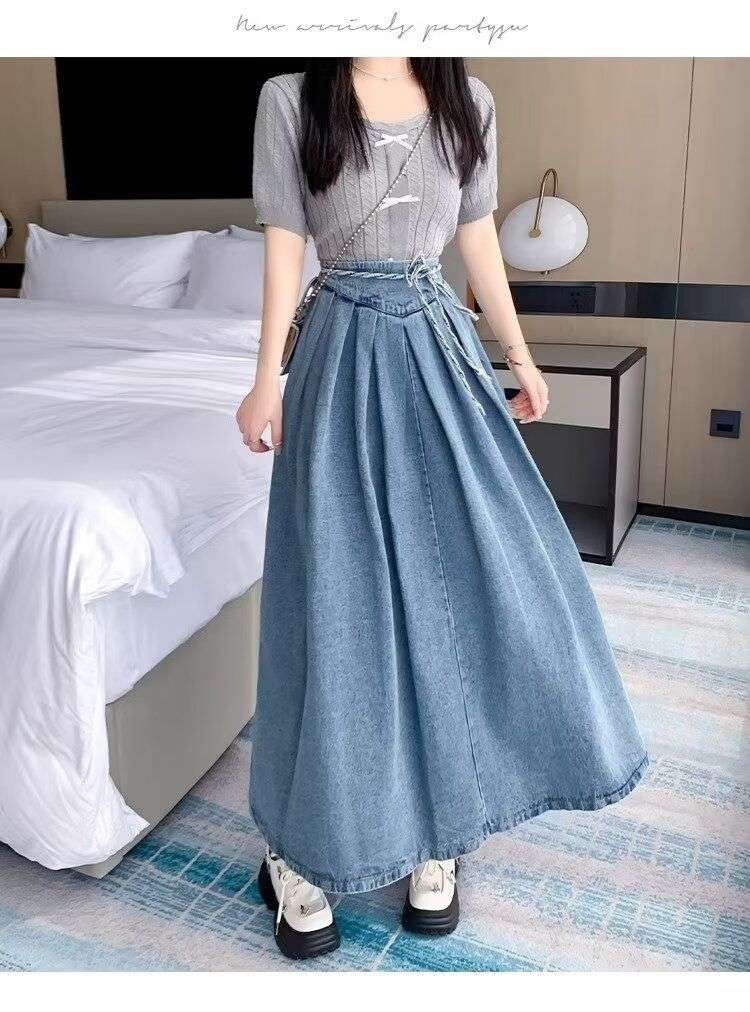 プリーツスカート フェミニン プリーツロングスカート