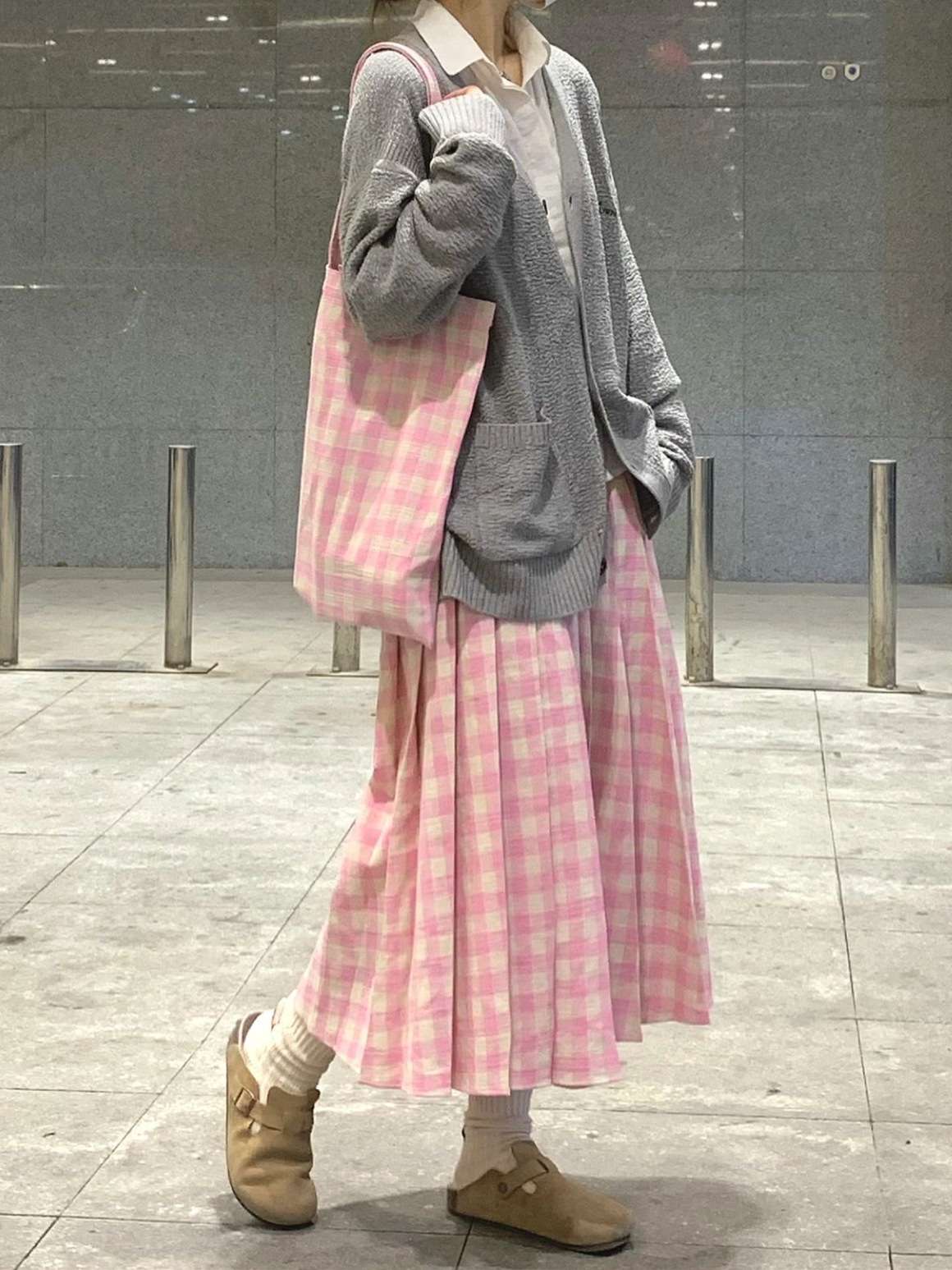 ゆるふわチェック柄プリーツスカート