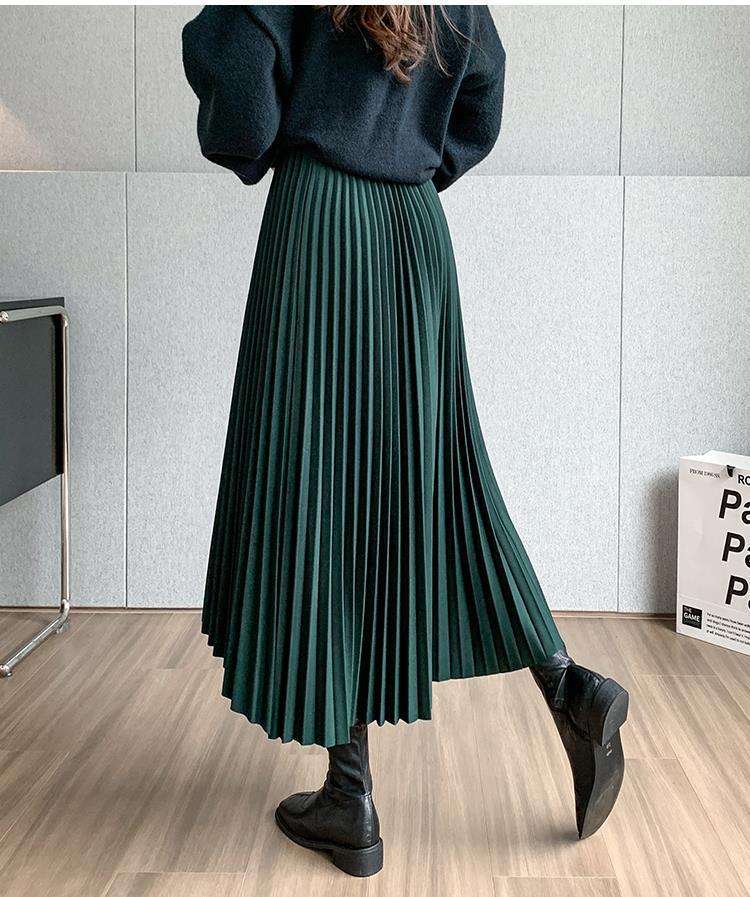 プリーツスカート 洗練プリーツロングスカート