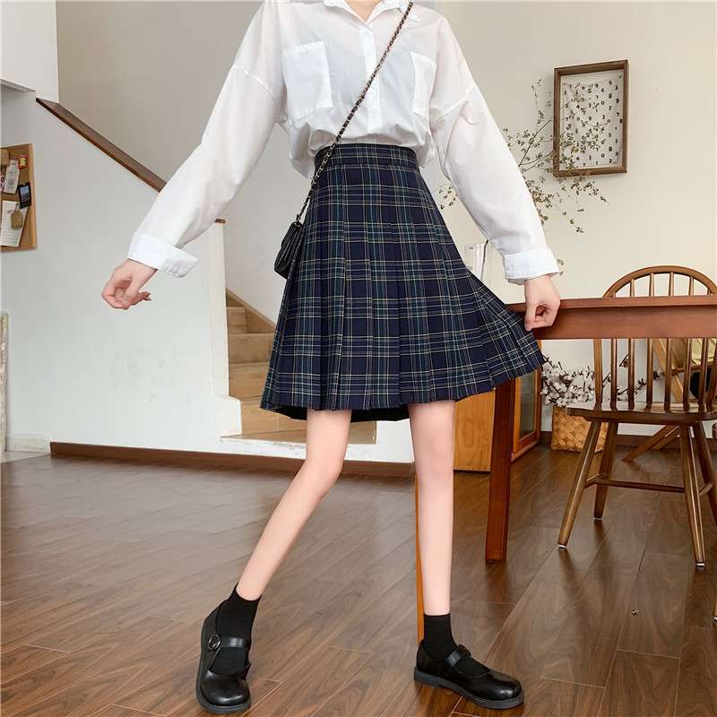 制服風チェック柄プリーツスカート