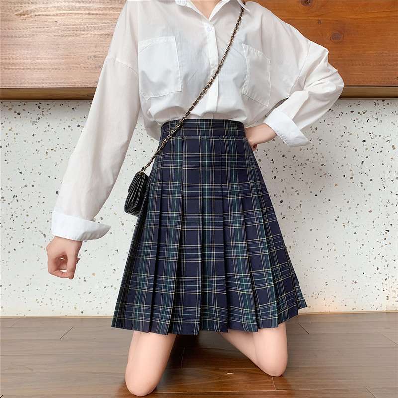 制服風チェック柄プリーツスカート