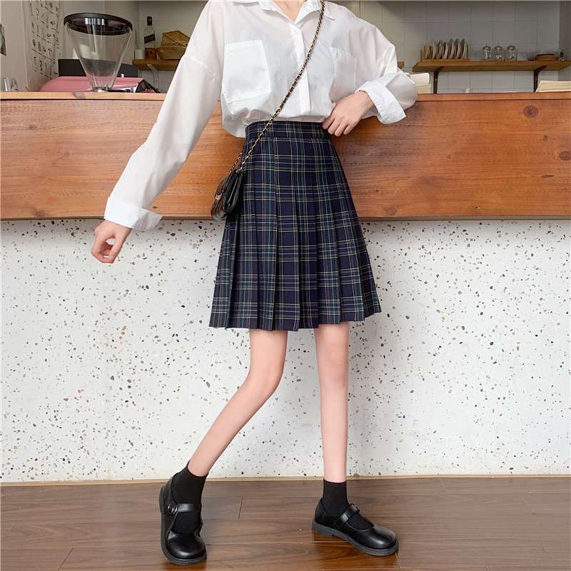 制服風チェック柄プリーツスカート