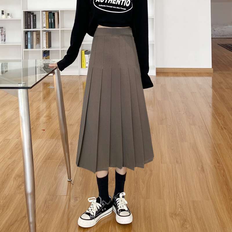 プリーツスカート 上品なプリーツロングスカート