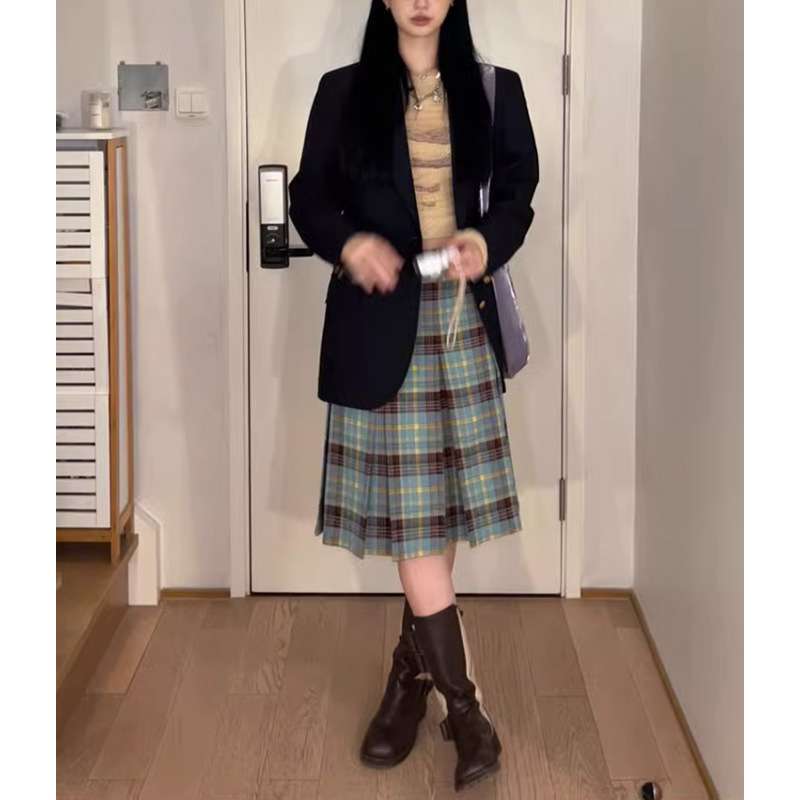 クラシカルチェックプリーツスカート