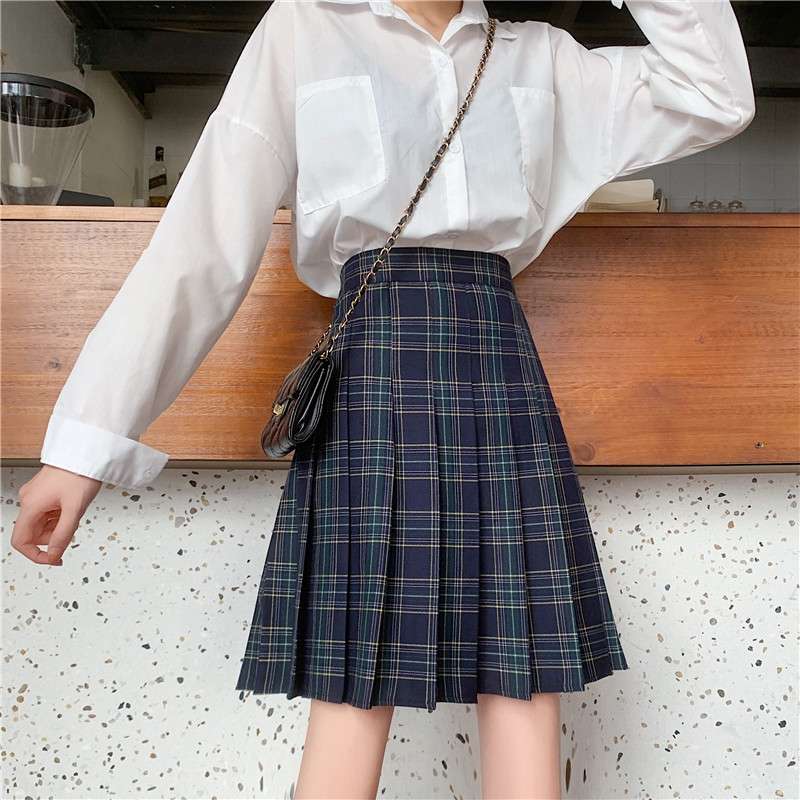 制服風チェック柄プリーツスカート