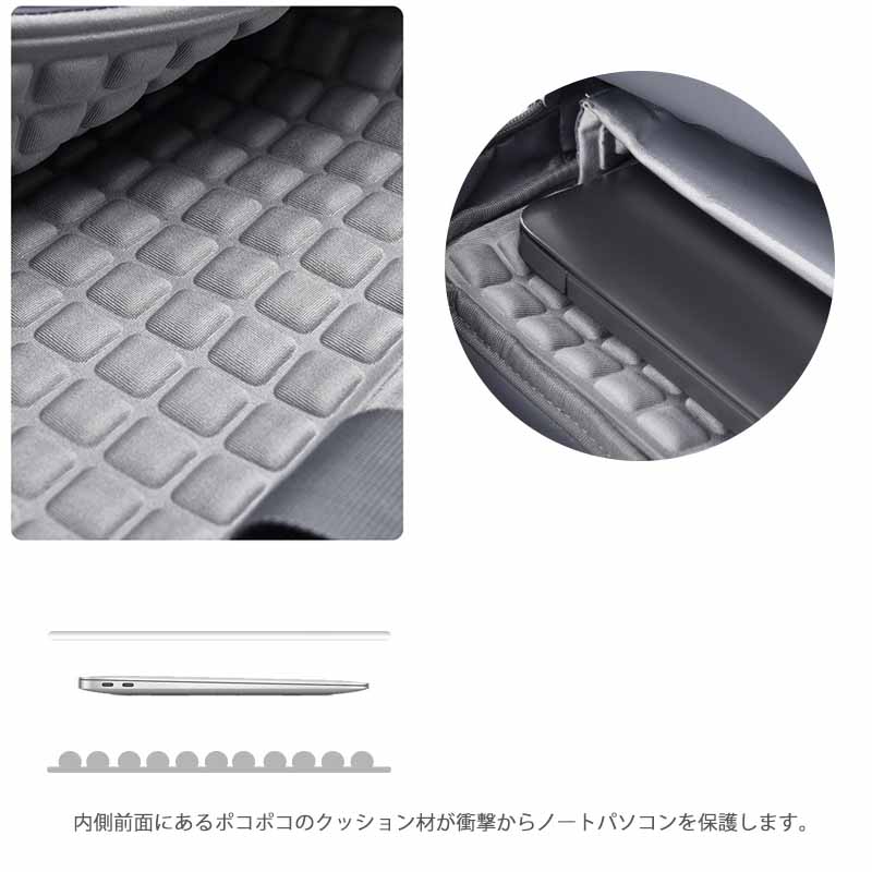 ビジネスバッグ 撥水加工ノートパソコン用ブリーフケース耐衝撃クッション付き