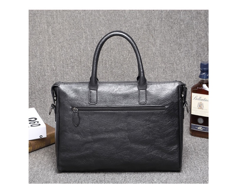 ビジネスバッグ 合成皮革ブリーフケース 黒 手提げ肩掛け両用