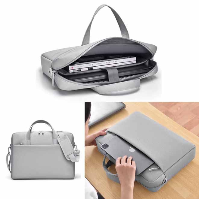 ビジネスバッグ 撥水加工ノートパソコン用ブリーフケース耐衝撃クッション付き