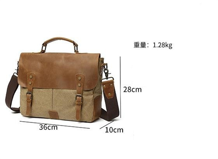 ビジネスバッグ 帆布レザーブリーフケース 通勤用手提げ鞄 男女兼用