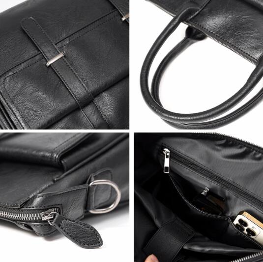 ビジネスバッグ メンズ合成皮革ビジネスブリーフケース黒