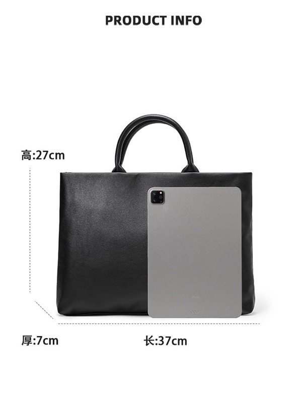 ビジネスバッグ 高級合成皮革ブリーフケース黒色男性用手提げ