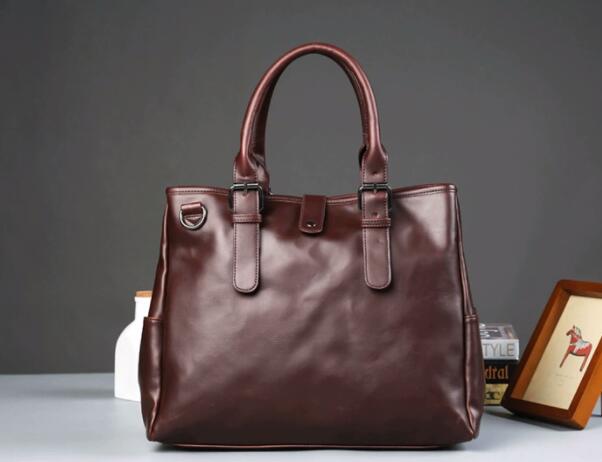 ビジネスバッグ 紳士用合成皮革ショルダー付きブリーフケース