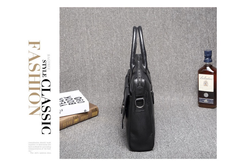 ビジネスバッグ 合成皮革ブリーフケース 黒 手提げ肩掛け両用