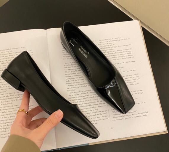 就活用レディース柔らかスクエアトゥパンプス