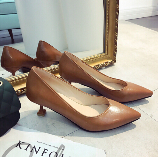 就活対応 尖頭ハイヒール パンプス 春秋オフィス通勤靴