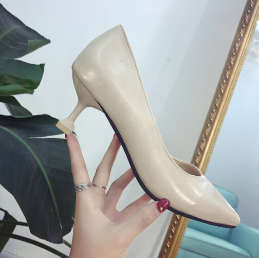 就活対応 尖頭ハイヒール パンプス 春秋オフィス通勤靴